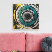 Toile Coucher de soleil turquoise forêt Aquarelle mur ar (Insitu(Salon))