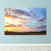 Toile Coucher de soleil vibrant sur champ ouvert 1 (Insitu (Plancher de Bois))