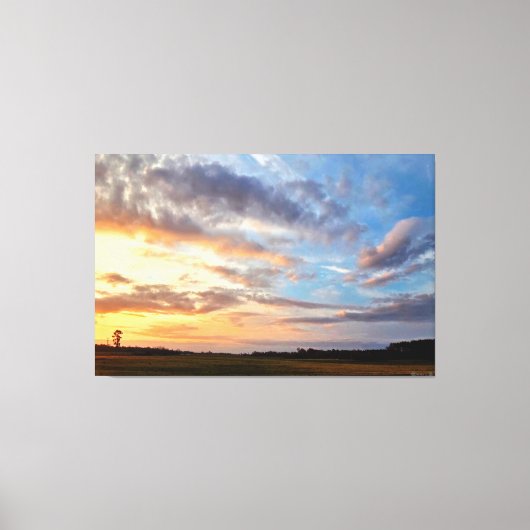 Toile Coucher de soleil vibrant sur champ ouvert 1 (Recto)