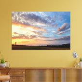 Toile Coucher de soleil vibrant sur champ ouvert 1 (Insitu(Salon))