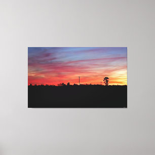 Toile Coucher de soleil vibrant sur champ ouvert #2