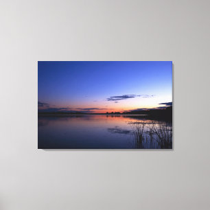 Toile Coucher du soleil au-dessus de lac Wabamun avec