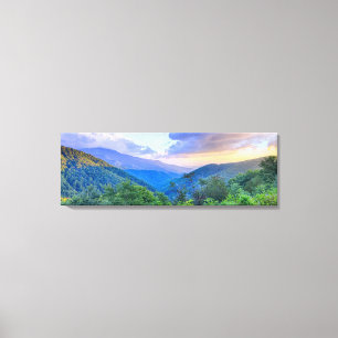 Toile coucher du soleil au-dessus des montagnes d'arête