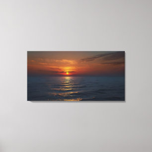 Toile Coucher du soleil sur l'art marin