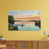 Toile Coucher du soleil sur le lac (Insitu(Salon))
