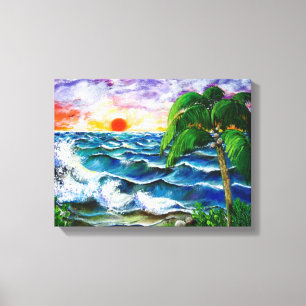 Toile Coucher du soleil tropical,