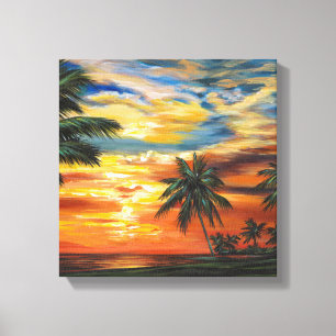 Toile Coucher du soleil tropical renversant