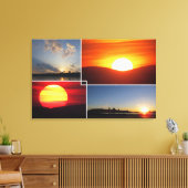 Toile Couchers de soleil personnalisés à 4 photos (Insitu(Salon))