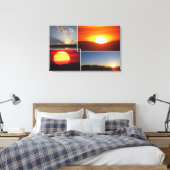 Toile Couchers de soleil personnalisés à 4 photos (Insitu(Chambre))