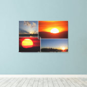 Toile Couchers de soleil personnalisés à 4 photos (Insitu (Plancher de Bois))