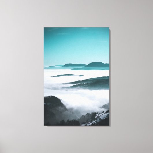 Toile Couches de collines, brouillard et arbres (Recto)