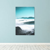 Toile Couches de collines, brouillard et arbres (Insitu (Plancher de Bois))