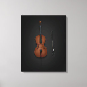 Toile Coucou & Bow côte à côte sur 16x20 noir