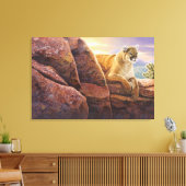 Toile Cougar sur rochers, Coucher de soleil du Colorado, (Insitu(Salon))