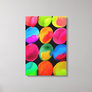 Toile Couleur au néon d'art abstrait de motif de cercle