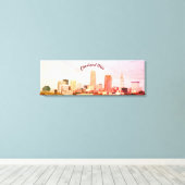 Toile couleur Cleveland Skyline Imprimer (Insitu (Plancher de Bois))