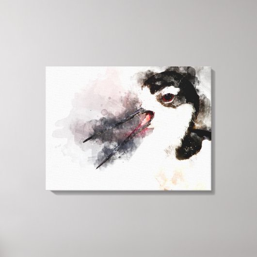 Toile Couleur d'aquarelle à bec noir (Recto)