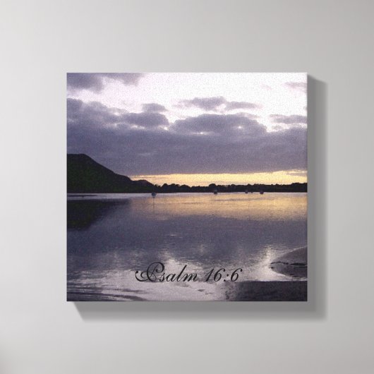 Toile Couleur de soleil violet - Psaume 16:6 (Recto)