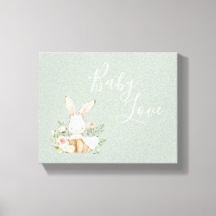 Toile Couleur d'eau verte du lapin Sage