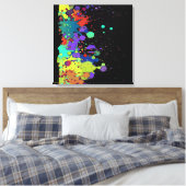 Toile COULEUR FUNNY SPLASH I + votre backgr. & idées (Insitu(Chambre))