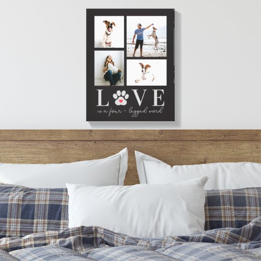 Toile Couleur Paw Love Editable Pet Photo Canvas (Insitu(Chambre))