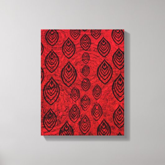 Toile Couleur rouge pluie / gouttes d'eau formes motif (Recto)