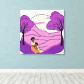 Toile Couleur violet (Insitu (Plancher de Bois))