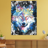 Toile couleur Wolf Imprimer | Tête de loup (Insitu(Salon))