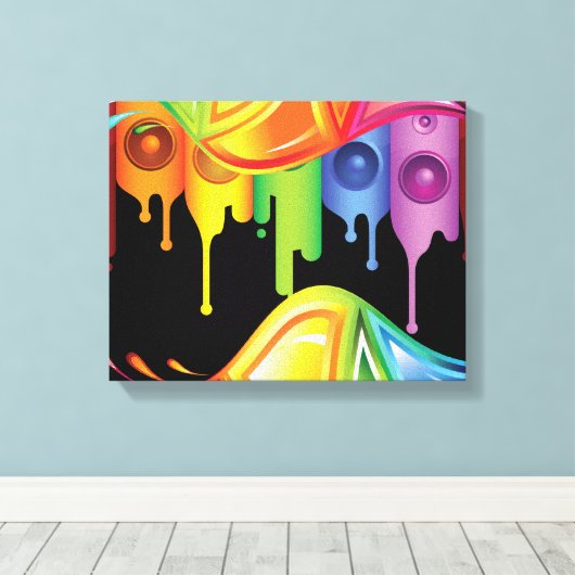 Toile Couleurs arc-en-ciel (Insitu (Plancher de Bois))