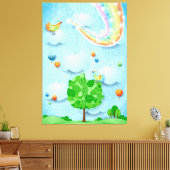 Toile Couleurs arc-en-ciel et arbre (Insitu(Salon))