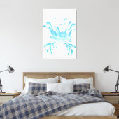 Toile Couleurs bleues éclaboussures d'eau et gouttes d'e (Insitu(Chambre))