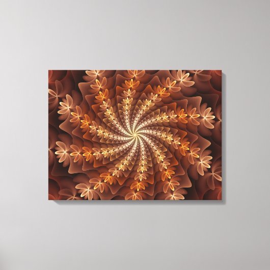Toile Couleurs chaudes, Trippy Moderne Motif d'art fract (Recto)