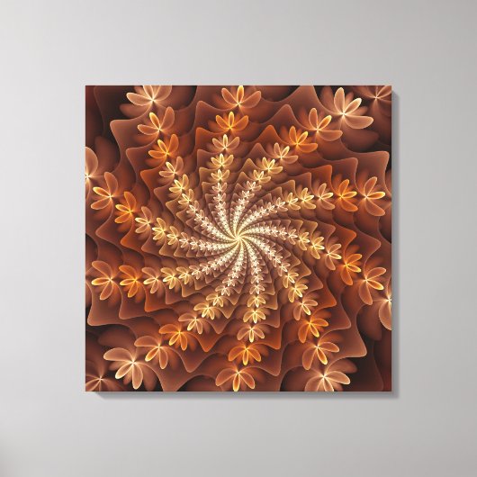 Toile Couleurs chaudes, Trippy Moderne Motif d'art fract (Recto)