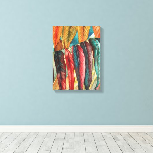 Toile couleurs de feuilles d'automne art moderne stylisé (Insitu (Plancher de Bois))