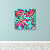 TOILE COULEURS D'EAU NEUROGRAPHIQUES DES FLEURS DE PRINT (Insitu (Plancher de Bois))