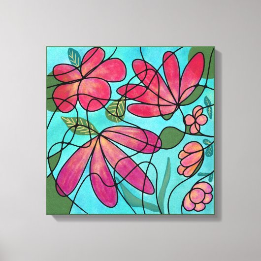 TOILE COULEURS D'EAU NEUROGRAPHIQUES DES FLEURS DE PRINT (Recto)