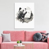 Toile Couleurs neutres Ours d'aquarelle dans la forêt (Insitu(Salon))