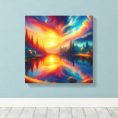 Toile Couleurs sur le lac (Insitu (Plancher de Bois))