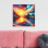 Toile Couleurs sur le lac (Insitu(Salon))
