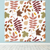 Toile Couleurs tombées du Motif Feuille tombées sur blan (Insitu (Plancher de Bois))