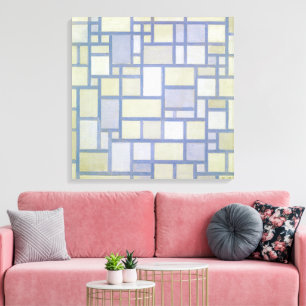 Toile Couleurs vives Lignes grises Piet Mondrian Toi