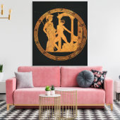 Toile Coupe à silhouette rouge représentant Athéna, Thés (Insitu(Salon))