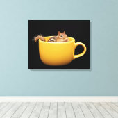 Toile Coupe de café mignonne Chipmunk (Insitu (Plancher de Bois))