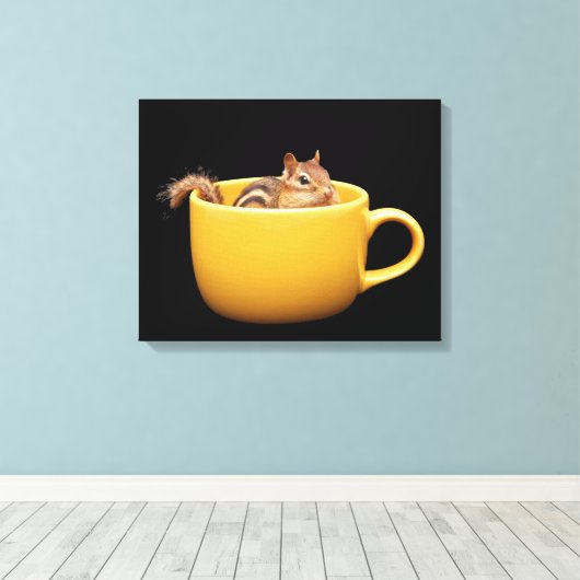 Toile Coupe de café mignonne Chipmunk (Insitu (Plancher de Bois))