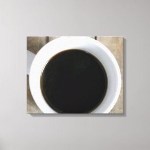 Toile Coupe de café noir dans une Mug blanche sur Crate 