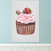 Toile Coupe De Fraise Cute À L'Aquarelle (Insitu (Plancher de Bois))