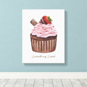 Toile Coupe De Fraise Cute À L'Aquarelle (Insitu (Plancher de Bois))