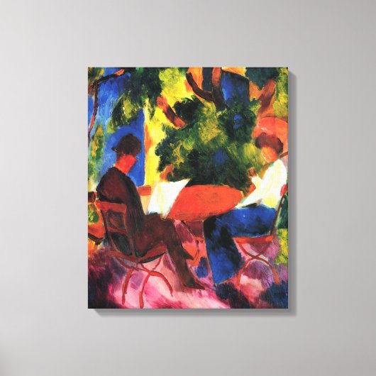 Toile Couple à la table du jardin par August Macke (Recto)