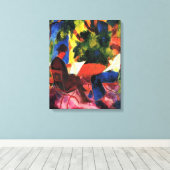 Toile Couple à la table du jardin par August Macke (Insitu (Plancher de Bois))