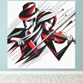 Toile Couple Abstrait avec violon (Insitu (Plancher de Bois))